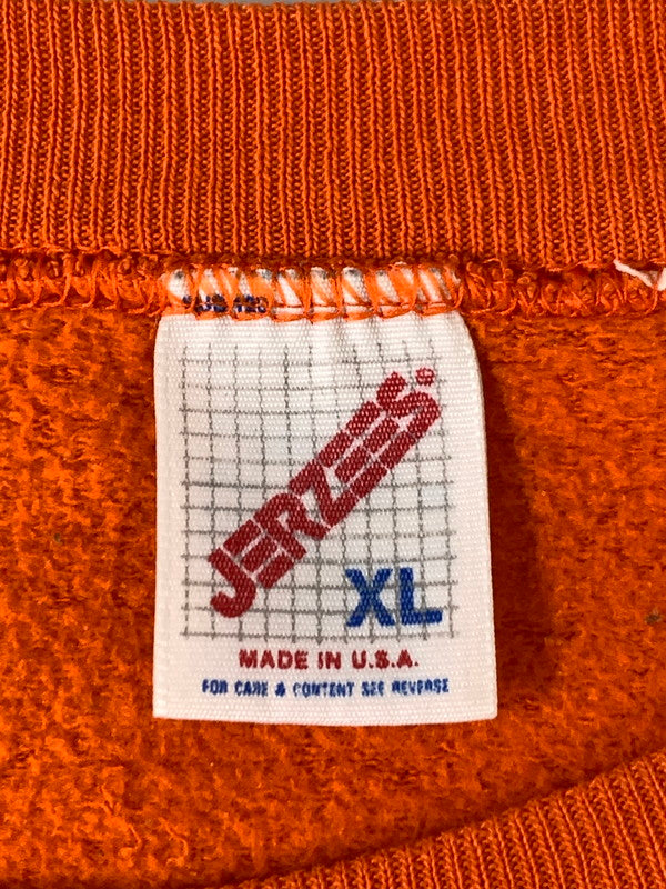 【現状渡し品】【メンズ】 JERZEES ジャージーズ 90S SOLID SWEATSHIRT 90年代 ソリッド スウェット シャツ 長袖 ヴィンテージ トップス 146-261027-hu-35-min サイズ：XL カラー：オレンジ 万代Net店
