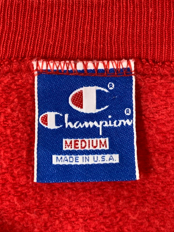 【中古品】【メンズ】 CHAMPION チャンピオン 90S 目無し SWEATSHIRT 90年代 目無し スウェットシャツ トップス トレーナー ヴィンテージ 146-261027-hu-36-min サイズ：M カラー：レッド 万代Net店