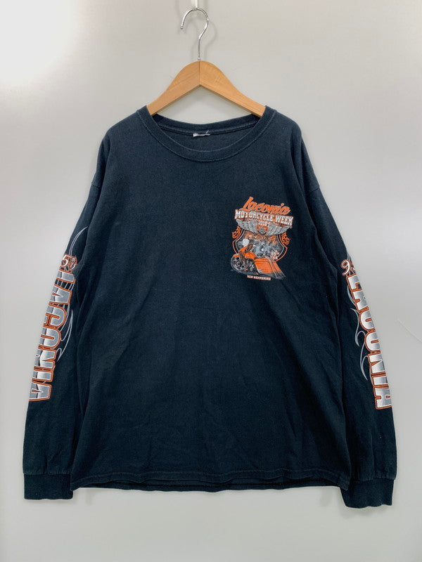 【中古品】【メンズ】 HARLEY DAVIDSON ハーレーダビッドソン 2018 LACONIA MOTORCYCLE WEEK LS TEE 2018 ラコニア モーターサイクルウィーク ロングスリーブ Tシャツ 長袖 トップス 146-261027-hu-30-min サイズ：タグ破損のため不明 カラー：ネイビー系 万代Net店