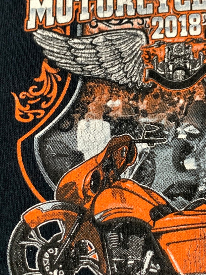 【中古品】【メンズ】 HARLEY DAVIDSON ハーレーダビッドソン 2018 LACONIA MOTORCYCLE WEEK LS TEE 2018 ラコニア モーターサイクルウィーク ロングスリーブ Tシャツ 長袖 トップス 146-261027-hu-30-min サイズ：タグ破損のため不明 カラー：ネイビー系 万代Net店