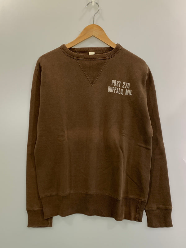 【中古品】【メンズ】 BURNS POST バーンズ ポスト BUFFALO MN SWEAT バッファロー スウェット 270 トレーナー トップス 144-261028-hu-29-min カラー：ブラウン 万代Net店