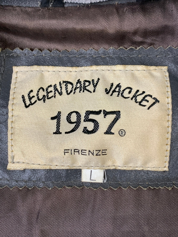 【現状渡し品】【メンズ】 LEGENDARY JACKET レジェンダリー ジャケット LEATHER JACKET レザー ジャケット 革ジャン アウター 141-261028-hu-12-min サイズ：L カラー：グレー 万代Net店
