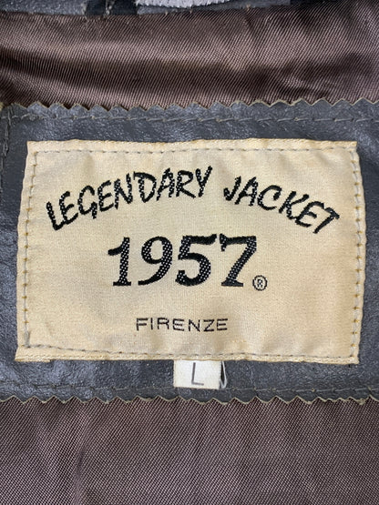 【現状渡し品】【メンズ】 LEGENDARY JACKET レジェンダリー ジャケット LEATHER JACKET レザー ジャケット 革ジャン アウター 141-261028-hu-12-min サイズ：L カラー：グレー 万代Net店
