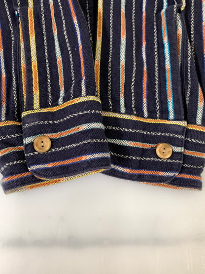 【中古品】【メンズ】 TENDERLOIN テンダーロイン T-NATIVE SHT ティー ネイティブ シャツ 長袖 ロングスリーブ 142-261028-hu-01-min サイズ：XS カラー：ネイビー 万代Net店