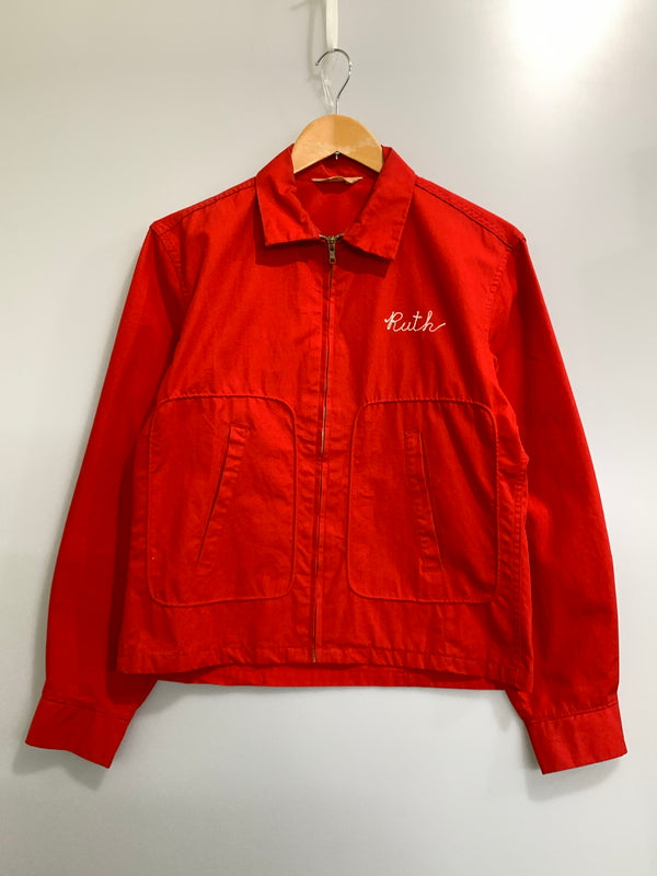 【中古品】【メンズ】 DAN RIVER ダン リバー 60S-70S CAR CLUB JACKET 60年代 70年代 カー クラブ ジャケット ジップアップ 146-261028-hu-10-min サイズ：S カラー：レッド 万代Net店