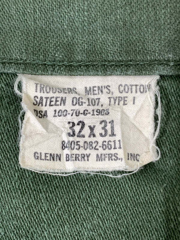 【現状渡し品】【メンズ】 US ARMY ユーエスアーミー 70S UTILITY PANTS 70年代 ユーティリティ パンツ OG-107 ボトムス ヴィンテージ 157-261028-hu-18-min サイズ：32×31 カラー：グリーン系 万代Net店