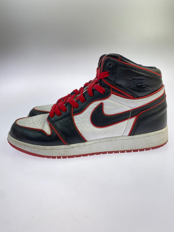 【中古品】【ボーイズ】 NIKE ナイキ GS AIR JORDAN 1 RETRO HIGH OG BLOODLINE 575441-062 GS エアジョーダン1 レトロ ハイ OG キッズ ジュニア レディース スニーカー 160-261030-em-20-min サイズ：25.0cm カラー：ブラック / ジムレッド / ホワイト 万代Net店