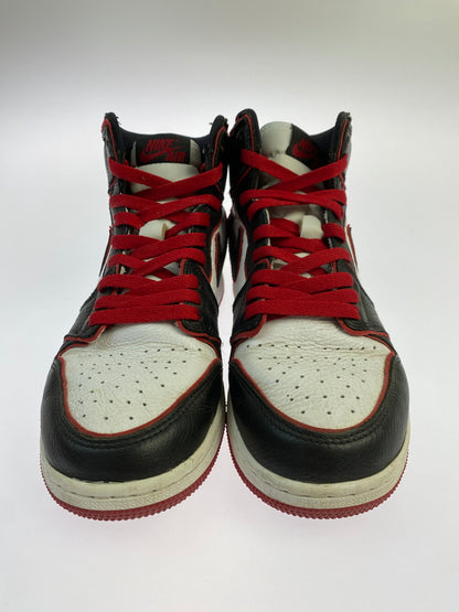 【中古品】【ボーイズ】 NIKE ナイキ GS AIR JORDAN 1 RETRO HIGH OG BLOODLINE 575441-062 GS エアジョーダン1 レトロ ハイ OG キッズ ジュニア レディース スニーカー 160-261030-em-20-min サイズ：25.0cm カラー：ブラック / ジムレッド / ホワイト 万代Net店
