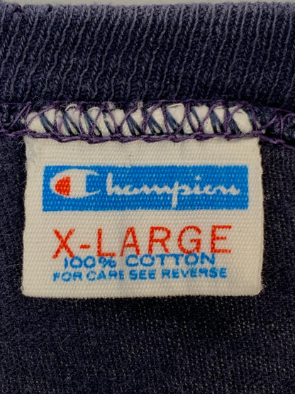 【中古品】【メンズ】 CHAMPION チャンピオン 70'S PRINT TEE 70年代 プリント ティー 半袖 Tシャツ ショートスリーブ 146-261028-hu-30-min サイズ：XL カラー：ネイビー 万代Net店
