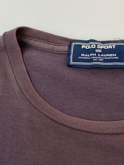 【中古品】【メンズ】 POLO SPORT ポロスポーツ RRL PRINT TEE プリント Tシャツ 半袖 ショートスリーブ 146-261027-hu-05-min サイズ：LL カラー：パープル系 万代Net店