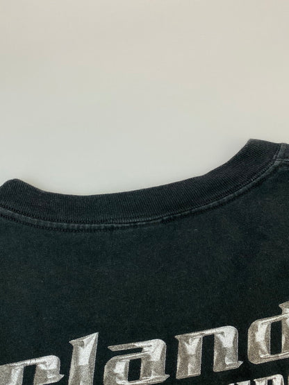 【中古品】【メンズ】 HARLEY DAVIDSON ハーレーダビッドソン FIRE PATTERN LOGO SS TEE ファイヤーパターンロゴ ショートスリーブ Tシャツ トップス 半袖 146-261027-hu-24-min サイズ：2XL カラー：ブラック 万代Net店