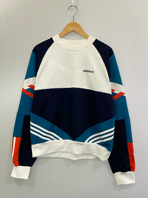 【中古品】【メンズ】 ADIDAS アディダス SWEATSHIRT スウェット シャツ 長袖 トップス 148-261027-hu-21-min サイズ：M カラー：ホワイト/ネイビー/ブルー系 万代Net店