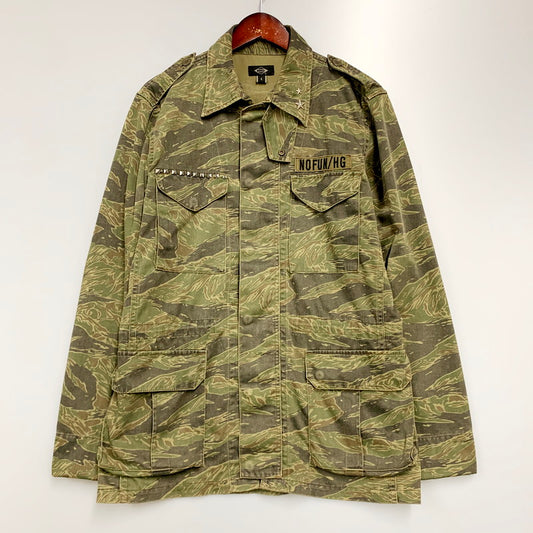 【中古品】【メンズ】 HYSTERIC GLAMOUR ヒステリックグラマー 4AB-1043 M-65 ミリタリージャケット タイガーカモ カモフラ柄 アウター 140-240612-ay-02-izu サイズ：L カラー：グリーン 万代Net店