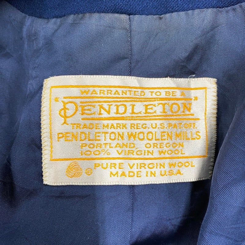 【現状渡し品】【メンズ】 PENDLETON ペンドルトン ロングコート アウター 古着 146-240219-mk-41-izu サイズ：18 カラー：ネイビー 万代Net店