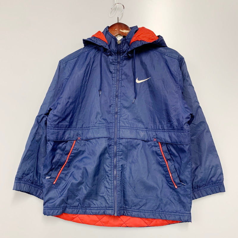 【中古品】【メンズ】 90’S Nylon Jacket ナイロンフード付きジャケット アウター 146-240429-ay-07-izu サイズ：M カラー：ネイビー 万代Net店