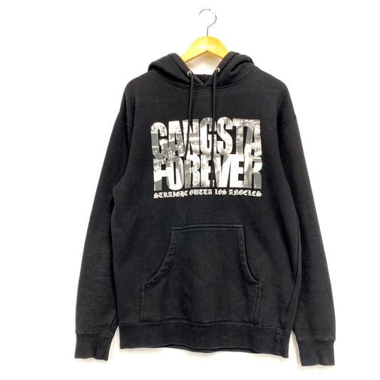 【中古品】【メンズ】  AREA CODE PULLOVER HOODIE エリアコード プルオーバーフーディ パーカー ロゴ プリント 長袖 トップス 142-240907-ay-24-izu サイズ：M カラー：ブラック 万代Net店