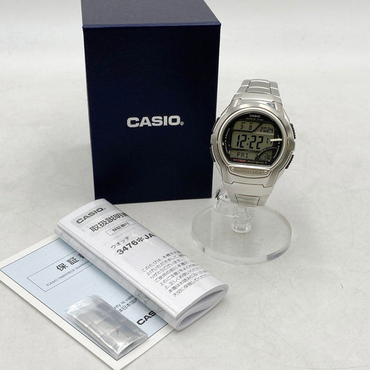 【中古美品】【メンズ/レディース】 CASIO カシオ WAVE CEPTOR WV-58R デジタルマルチバンド5 ウェーブセプター 腕時計 198-240422-ay-20-izu カラー：シルバー 万代Net店