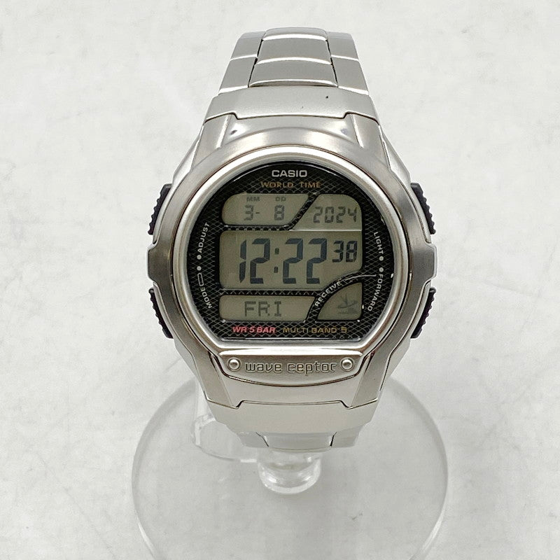 【中古美品】【メンズ/レディース】 CASIO カシオ WAVE CEPTOR WV-58R デジタルマルチバンド5 ウェーブセプター 腕時計 198-240422-ay-20-izu カラー：シルバー 万代Net店