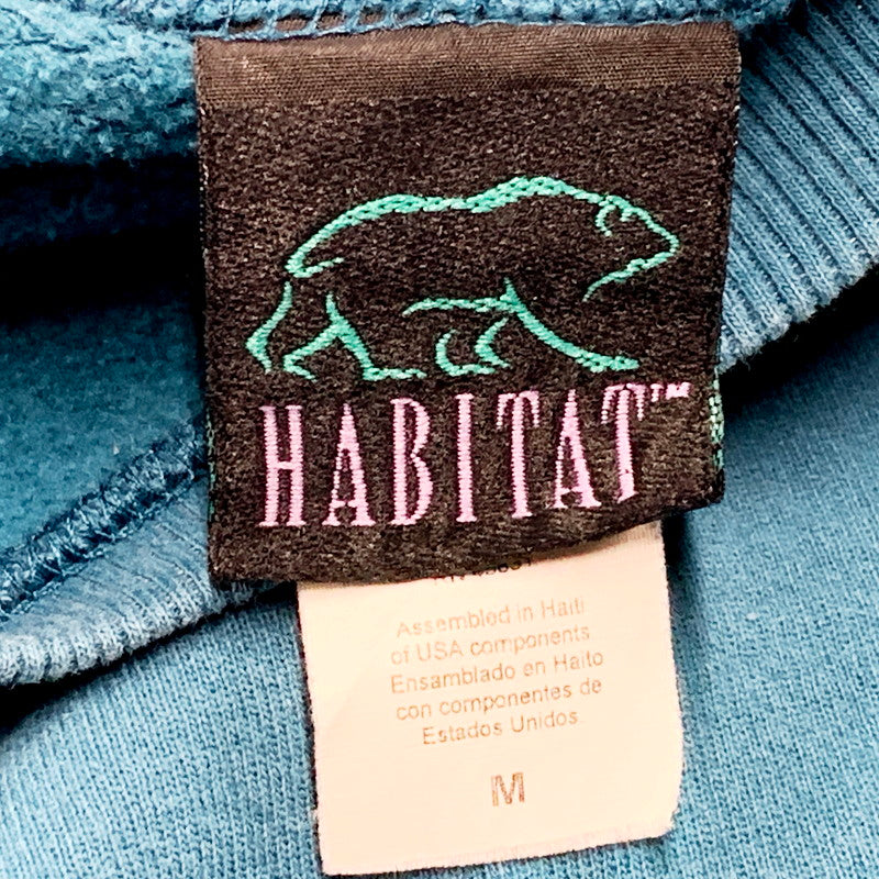 【中古品】【メンズ】  HABITAT ハビタット スウェット フラワー 刺繍 USA製 長袖 トップス 146-240712-ay-50-izu サイズ：M カラー：グリーン系 万代Net店