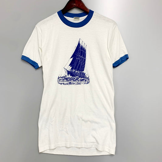 【中古品】【メンズ】  VINTAGE SNEAKERS 70’S WINDJAMMER CRUISES COLORADO RAGLAN SHIR 半袖Tシャツ プリント トップス 146-240612-ay-10-izu サイズ：L カラー：ホワイト 万代Net店