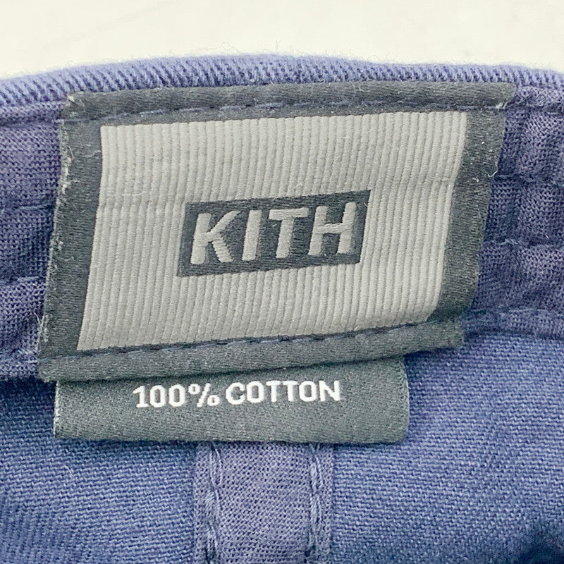 【中古品】【メンズ/レディース】  KITH CAP キス キャップ ロゴ 刺繍 帽子 服飾雑貨 185-240411-ay-12-izu サイズ：F カラー：ネイビー 万代Net店