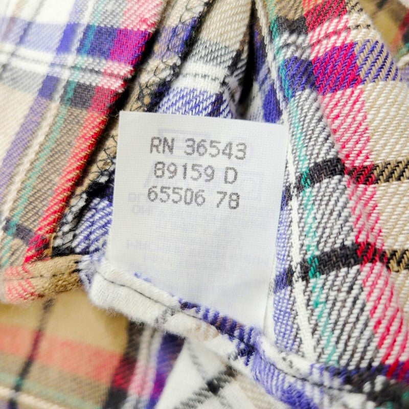 【中古美品】【メンズ】  VAN HEUSEN ヴァンヒューゼン 90'S ネルシャツ チェックシャツ トップス 146-240415-ay-11-izu サイズ：XL カラー：ブラウン系 万代Net店