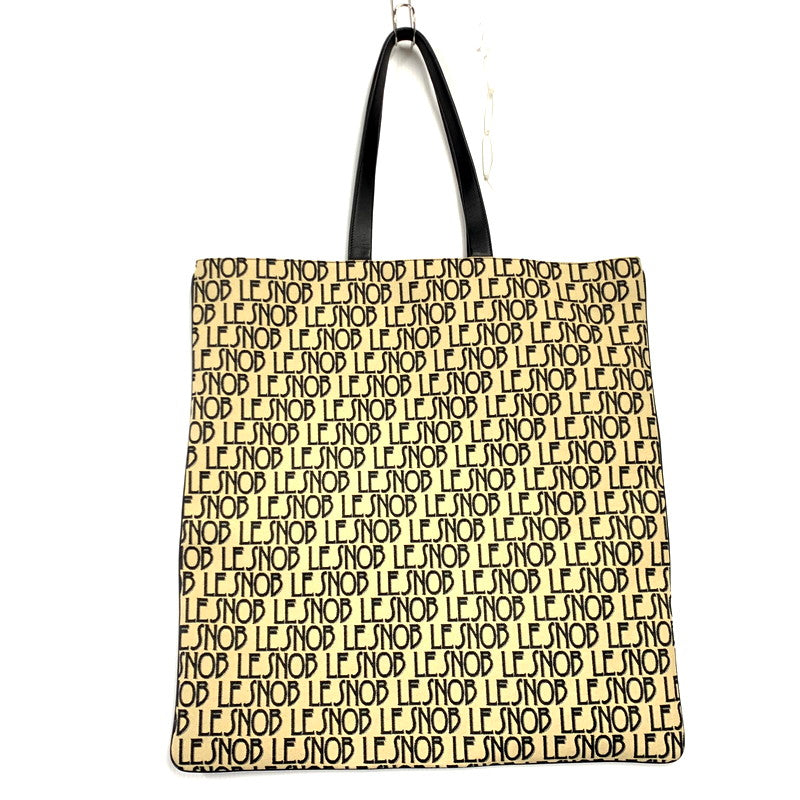 【中古品】【メンズ/レディース】 LE SNOB MONOGRAM TOTE BAG ル スノッブ モノグラム トートバッグ カバン 鞄 188-241018-as-12-izu カラー：ベージュ 万代Net店