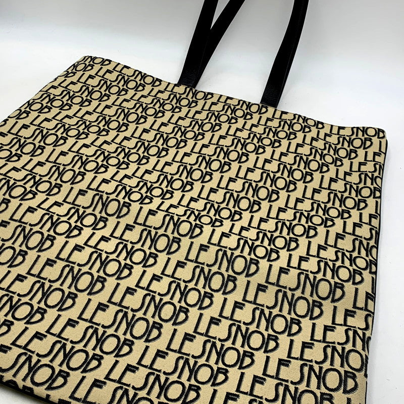 【中古品】【メンズ/レディース】 LE SNOB MONOGRAM TOTE BAG ル スノッブ モノグラム トートバッグ カバン 鞄 188-241018-as-12-izu カラー：ベージュ 万代Net店
