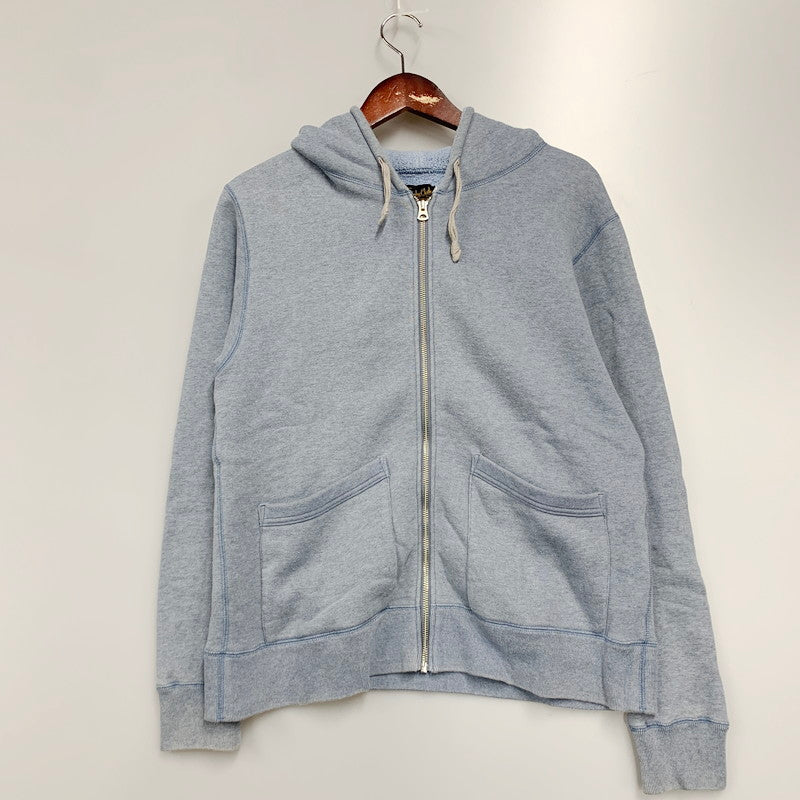 【中古品】【メンズ】  TROPHY CLOTHING 2016AW Overdye Hoodie TR16AW-202 トロフィークロージング 裏起毛 ジップアップ スウェットパーカー トップス 145-240603-ay-08-izu サイズ：40 カラー：ブルー系 万代Net店