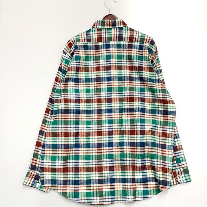 【中古美品】【メンズ】  VAN HEUSEN ヴァンヒューゼン 90S FLANNEL SHIRT 90年代 ネルシャツ トップス 長袖 146-240812-ma-03-izu サイズ：L カラー：グリーン 万代Net店