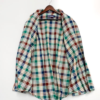 【中古美品】【メンズ】  VAN HEUSEN ヴァンヒューゼン 90S FLANNEL SHIRT 90年代 ネルシャツ トップス 長袖 146-240812-ma-03-izu サイズ：L カラー：グリーン 万代Net店