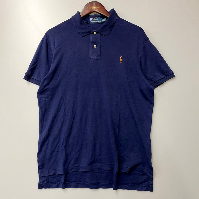 【中古品】【メンズ】 POLO RALPH LAUREN ポロ・ラルフローレン ポロシャツ 半袖 トップス 146-240607-mm-17-izu サイズ：L カラー：ネイビー 紺 万代Net店