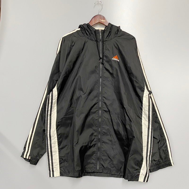 【中古品】【メンズ】 adidas アディダス NYLON OVER COAT ナイロンオーバーコート 万国旗タグ ジャケット アウター 146-240223-ay-15-izu サイズ：XXL カラー：ブラック 万代Net店