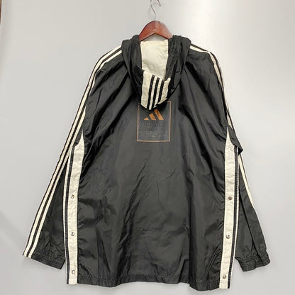 【中古品】【メンズ】 adidas アディダス NYLON OVER COAT ナイロンオーバーコート 万国旗タグ ジャケット アウター 146-240223-ay-15-izu サイズ：XXL カラー：ブラック 万代Net店