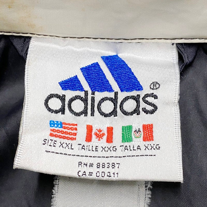 【中古品】【メンズ】 adidas アディダス NYLON OVER COAT ナイロンオーバーコート 万国旗タグ ジャケット アウター 146-240223-ay-15-izu サイズ：XXL カラー：ブラック 万代Net店