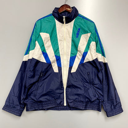 【中古品】【メンズ】 adidas アディダス 90’S ナイロンジャケット トラックジャケット アウター 古着 146-240428-mk-07-izu サイズ：F180 カラー：マルチカラー 万代Net店