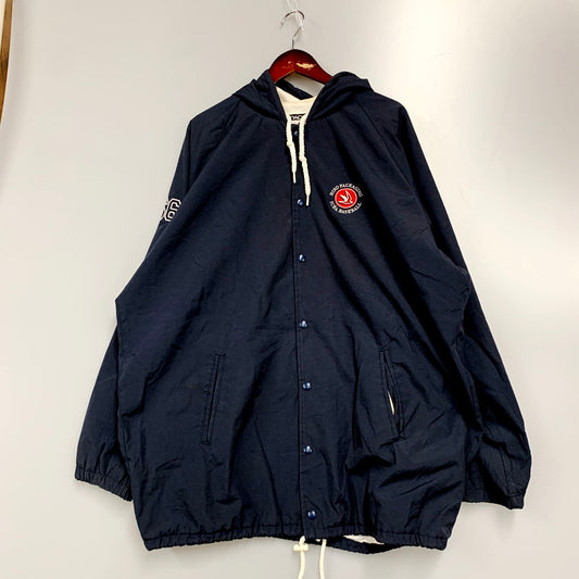 【中古品】【メンズ】 CANADA SPORTSWEAR カナダスポーツウェア ナイロンジャケット アウター 古着 146-240421-mk-30-izu サイズ：2XL カラー：ネイビー 万代Net店