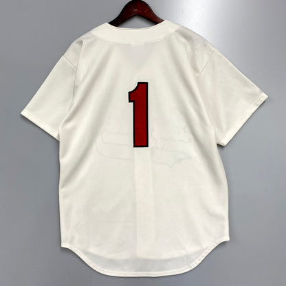 【中古品】【メンズ】  AGLE USA USA製 90S LEGENDS BASEBALL SHIRT レジェンズ ベースボールシャツ 半袖 トップス 古着 146-240430-mk-50-izu サイズ：L カラー：ホワイト 万代Net店