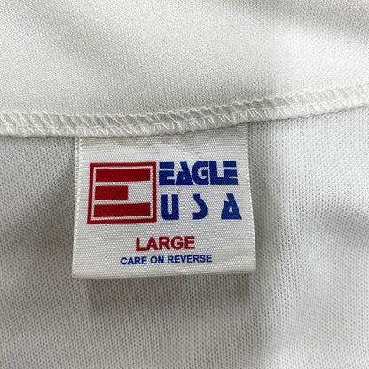 【中古品】【メンズ】  AGLE USA USA製 90S LEGENDS BASEBALL SHIRT レジェンズ ベースボールシャツ 半袖 トップス 古着 146-240430-mk-50-izu サイズ：L カラー：ホワイト 万代Net店