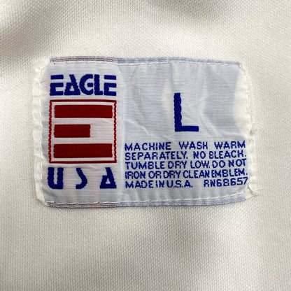 【中古品】【メンズ】  AGLE USA USA製 90S LEGENDS BASEBALL SHIRT レジェンズ ベースボールシャツ 半袖 トップス 古着 146-240430-mk-50-izu サイズ：L カラー：ホワイト 万代Net店