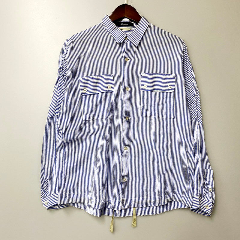 【中古品】【メンズ】 Johnbull ジョンブル L/S STRIPE SHIRT ロングスリーブ ストライプシャツ 長袖シャツ 140-240630-hi-03-izu カラー：ブルー 万代Net店