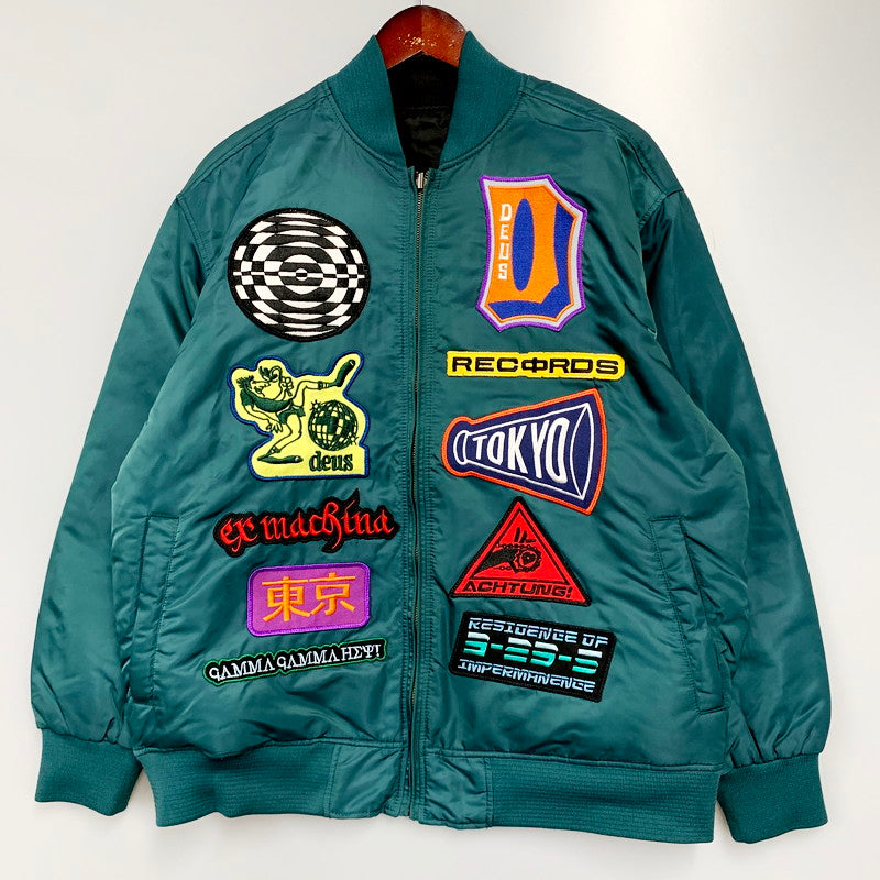 【中古美品】【メンズ】  DEUS EX MACHINA/DMW206731 GENREWARS BOMBER JACKET  デウス エクスマキナ ボンバージャケット ブルゾン アウター 141-240519-mk-15-izu サイズ：M カラー：グリーン 万代Net店