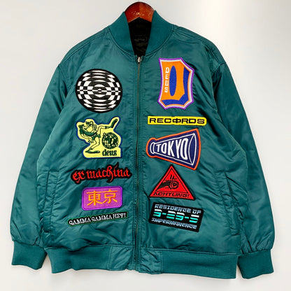 【中古美品】【メンズ】  DEUS EX MACHINA/DMW206731 GENREWARS BOMBER JACKET  デウス エクスマキナ ボンバージャケット ブルゾン アウター 141-240519-mk-15-izu サイズ：M カラー：グリーン 万代Net店