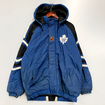 【中古品】【メンズ】  STARTER NHL NYLON JACKET スターター ナイロンジャケット 長袖 ロゴ 刺繍 アウター 146-240607-ay-15-izu サイズ：L カラー：ネイビー 万代Net店