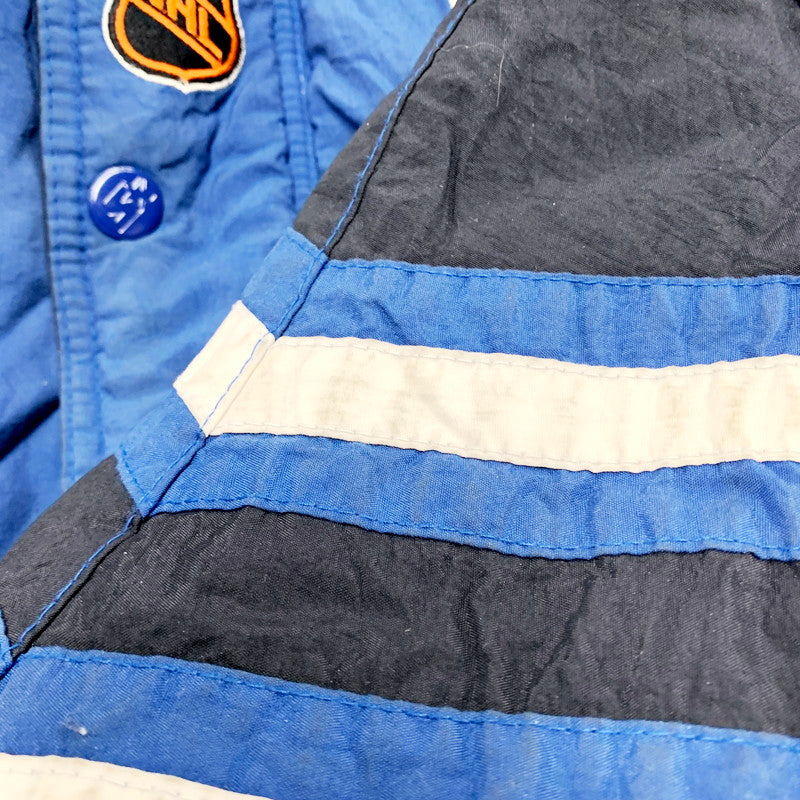 【中古品】【メンズ】  STARTER NHL NYLON JACKET スターター ナイロンジャケット 長袖 ロゴ 刺繍 アウター 146-240607-ay-15-izu サイズ：L カラー：ネイビー 万代Net店