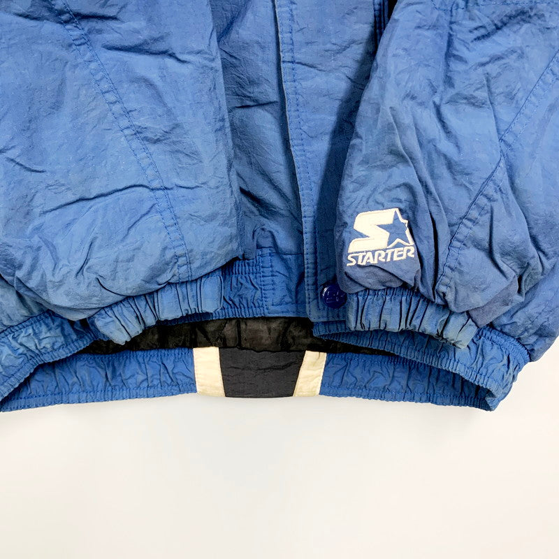 【中古品】【メンズ】  STARTER NHL NYLON JACKET スターター ナイロンジャケット 長袖 ロゴ 刺繍 アウター 146-240607-ay-15-izu サイズ：L カラー：ネイビー 万代Net店