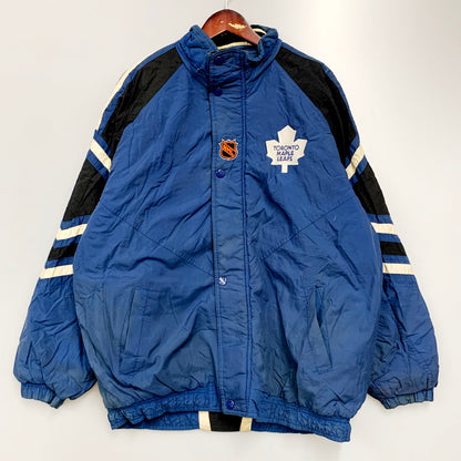 【中古品】【メンズ】  STARTER NHL NYLON JACKET スターター ナイロンジャケット 長袖 ロゴ 刺繍 アウター 146-240607-ay-15-izu サイズ：L カラー：ネイビー 万代Net店