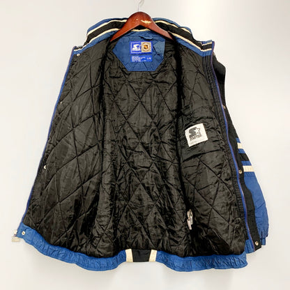 【中古品】【メンズ】  STARTER NHL NYLON JACKET スターター ナイロンジャケット 長袖 ロゴ 刺繍 アウター 146-240607-ay-15-izu サイズ：L カラー：ネイビー 万代Net店