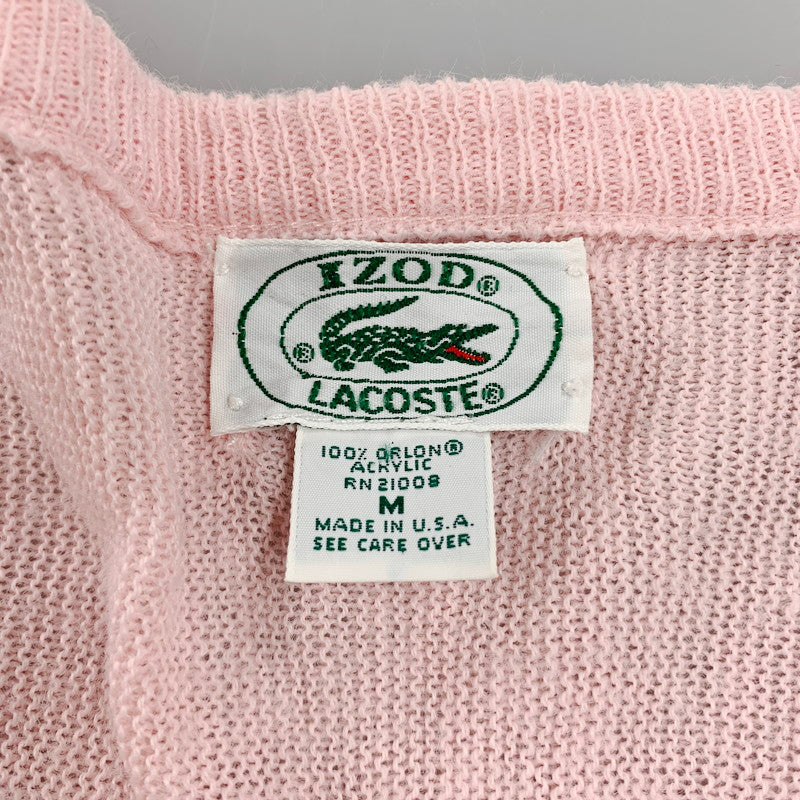 【中古品】【メンズ】  IZOD LACOSTE 90’S Knit Sweater USA製 アイゾッド ラコステ ニット セーター トップス 146-240412-ay-06-izu サイズ：M カラー：ピンク 万代Net店