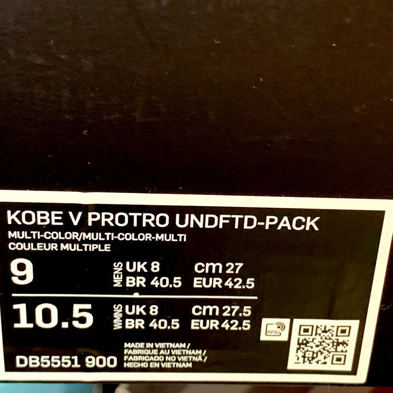 【中古品】【メンズ】 NIKE ナイキ × UNDEFEATED アンディフィーテッド KOBE 5 PROTRO UNDFTD-PACK バスケットボール コービー 5 プロトロ スニーカー シューズ 靴 160-240219-mk-23-izu サイズ：27cm カラー：WHAT IF PACK 万代Net店